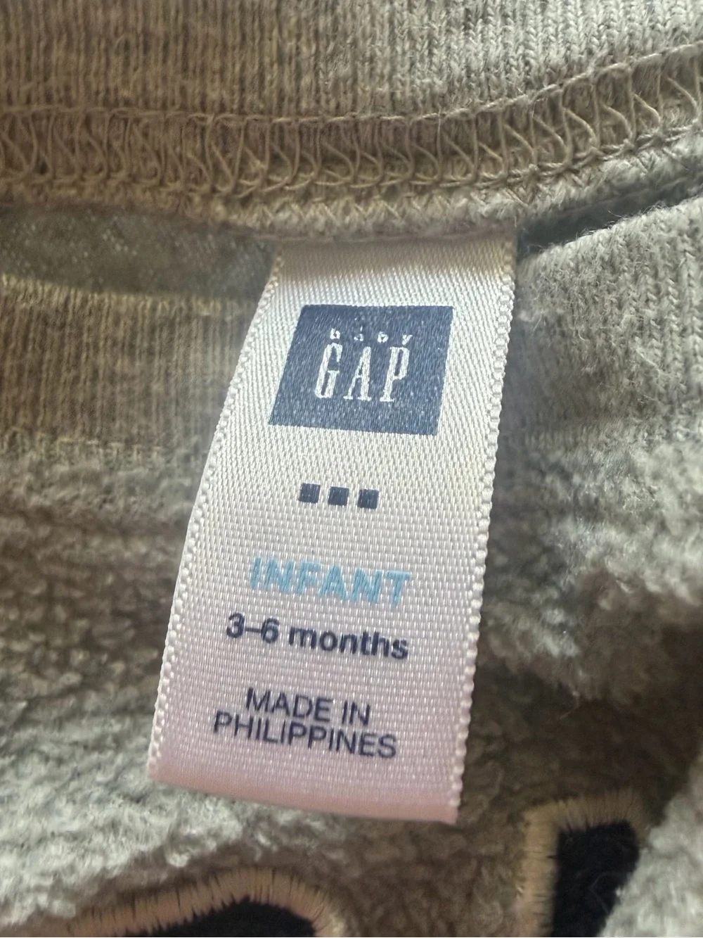 GAP Gray Fleece Baby One-Piece with Navy Logo
